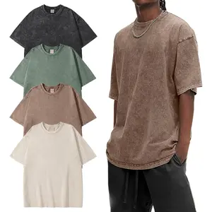 Men's Oversized T-Shirts Heavyweight Cotton Vintage Washed Loose Fit Unisex Baggy Tee Shirts(Gift)