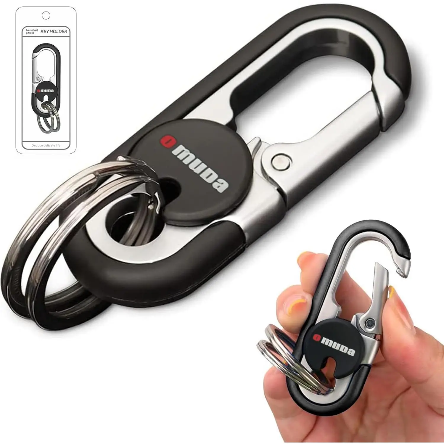 Men's  Key Chain, Personalized Creative Stainless Steel   for Men, Anti-Loss Heavy Duty Metal Key Ring