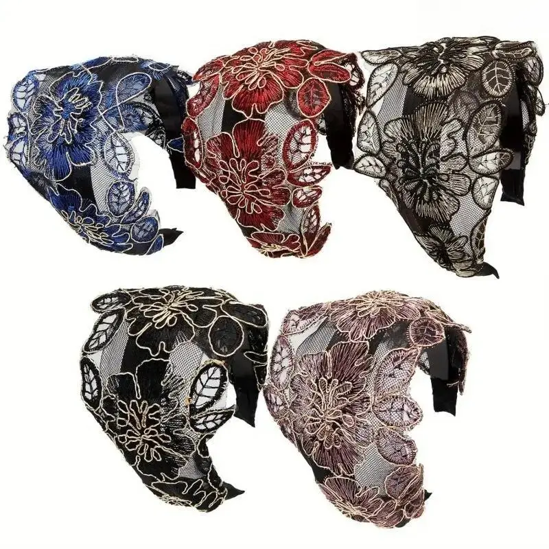 Women's Fashion Wide Hard Flower Headband Set, Stylish Plastic Non-Slip Hair Hoops, Sports Headbands for Women for Daily, Dating Use
