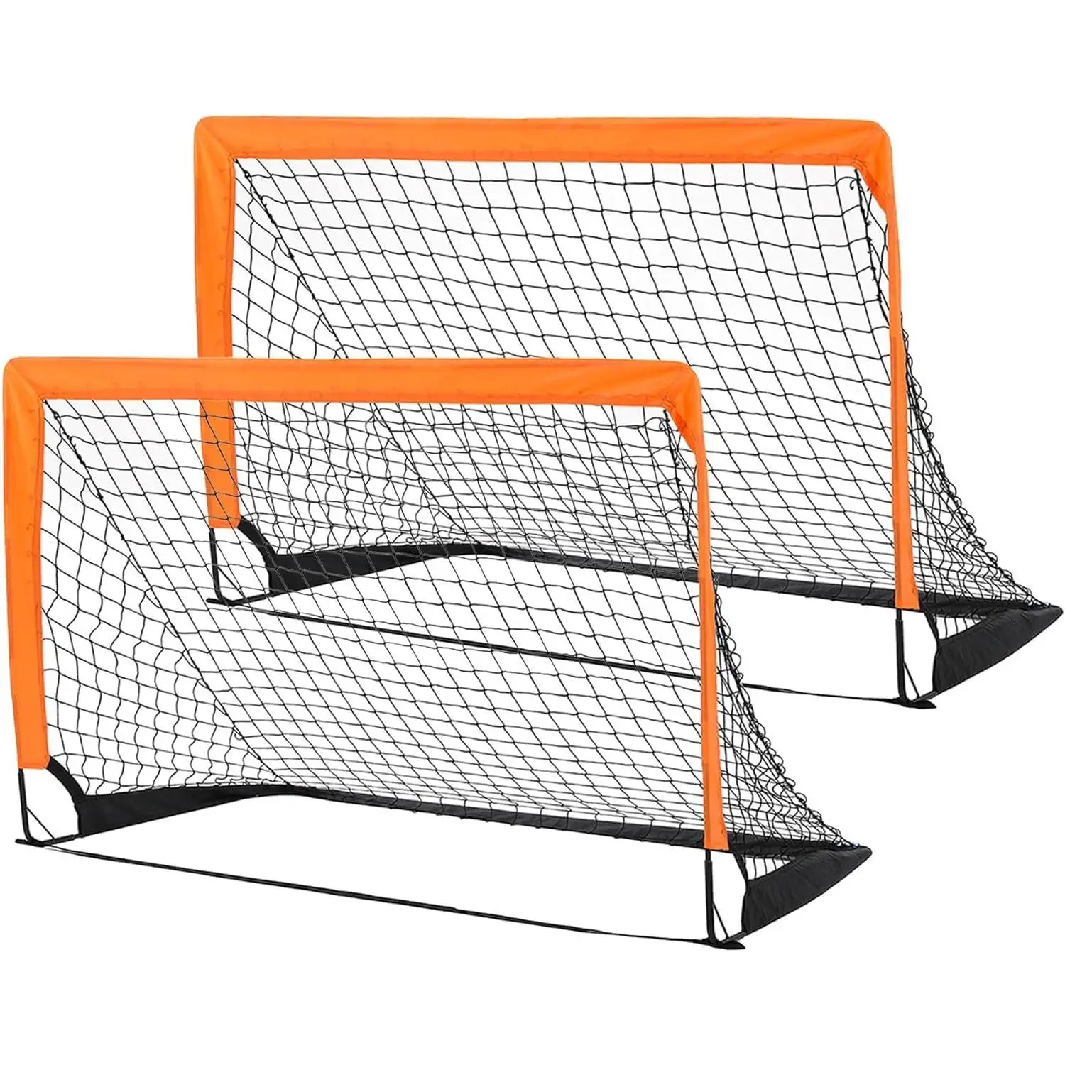 2-Pack 4' x 3' Soccer Goals for Backyard, Pop Up Folding Soccer Goal Net for Indoor or Outdoor, Practice Mini Soccer Goals for and Youth,  Football Net with Carry Bag