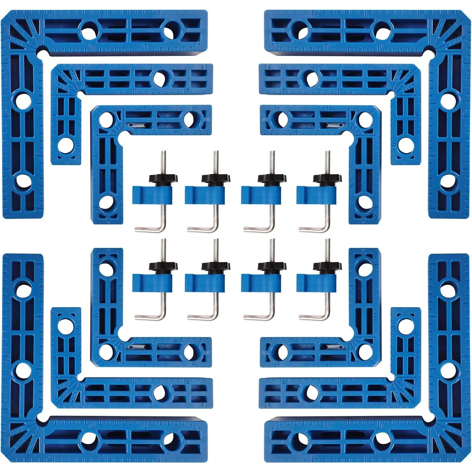 90  Clamp,Positioning Squares, 3" 4" 2.3" Right Angle Clamp with 12 Clamping Squares,Corner Clamps Woodworking Tool for Pictures Frames, Cabinets, Boxes