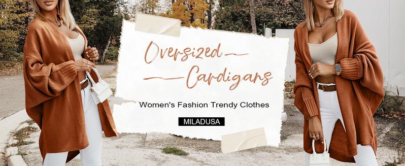 Oversized Cardigans for Women Fall 2025 Trendy Open Front Batwing Sleeve Long Cardigan Sweaters