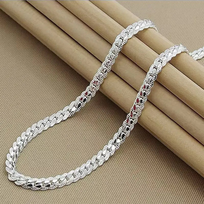 Unisex Silver-Plated Flat Link Cuban Chain Jewelry Set - Copper Iron Base, Heavy-Duty, High-Polished Matte Finish, Hip Hop Streetwear Accessory for Rapper Outfits & Daily Wear