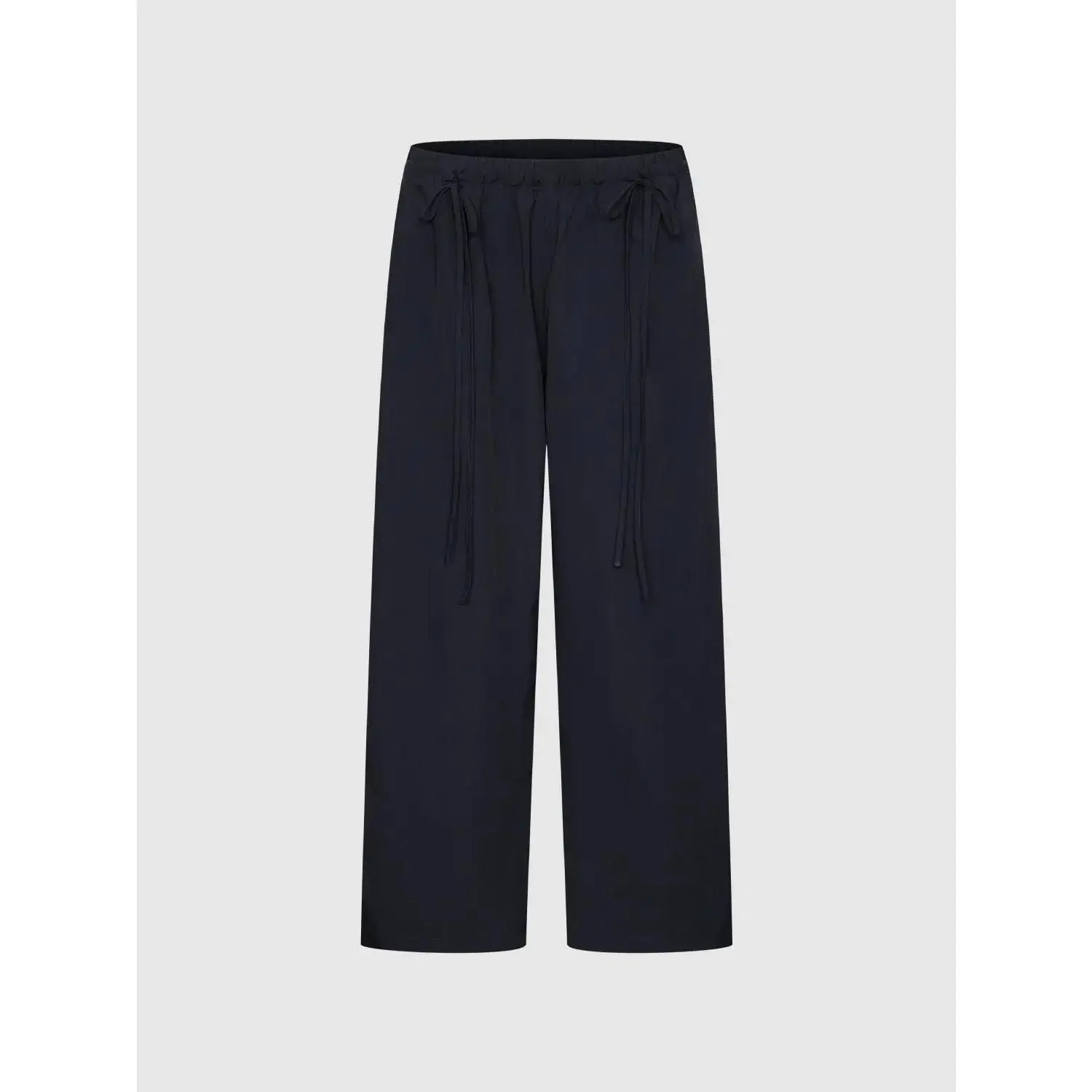 URBAN REVIVO Men's Minimalist Plain Wide-Leg Trousers, Lightweight Draped Polyamide Fabric with Adjustable Drawstring Waist