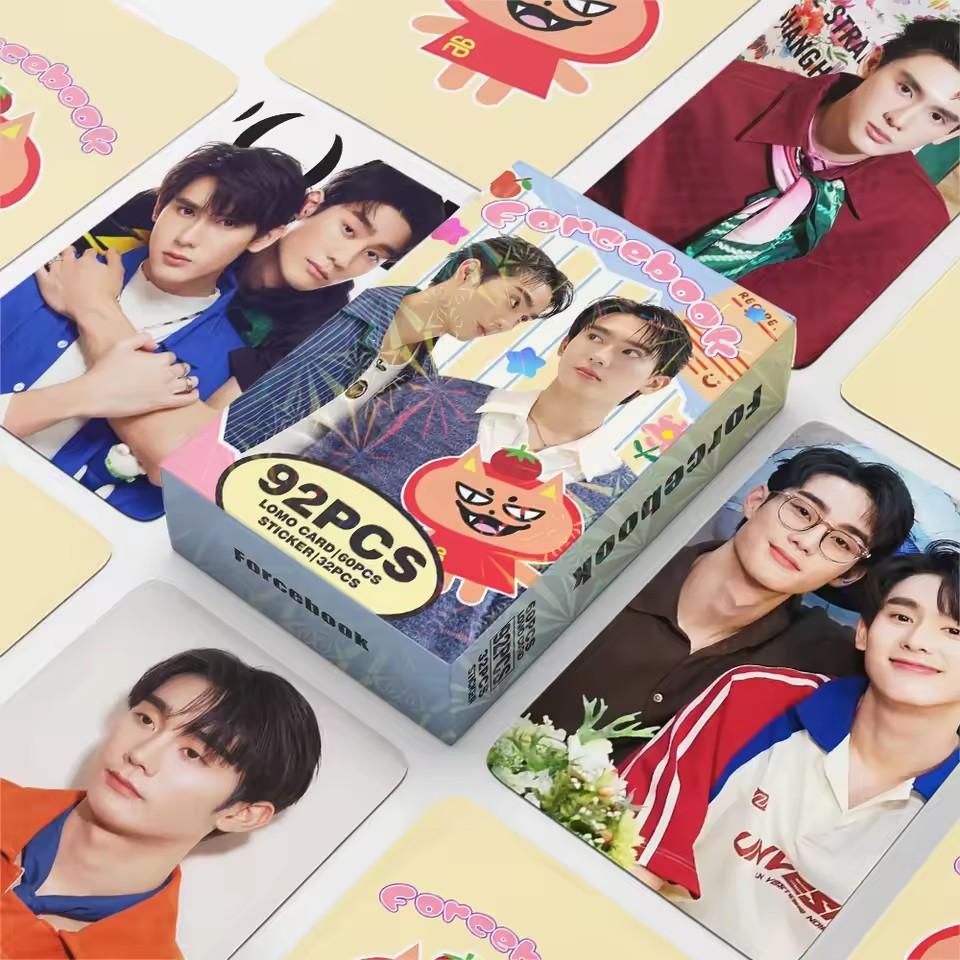92Pcs/Set Thai Star Drama CP Laser Lomo Card - AouBoom BounPrem AuauSave Holographic Photo Cards with Bonus Stickers