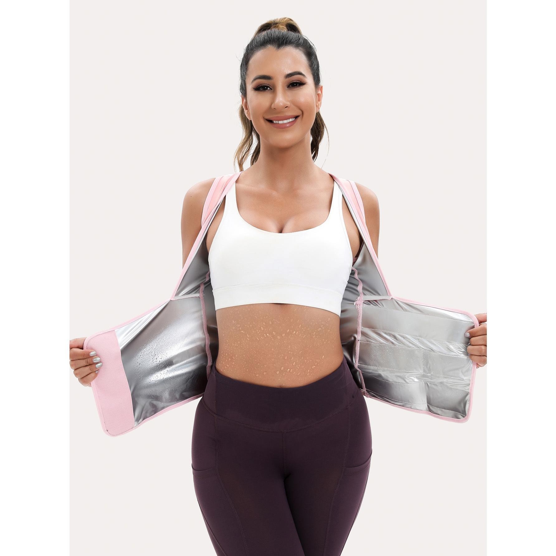 Full view of the women's compression sweat vest