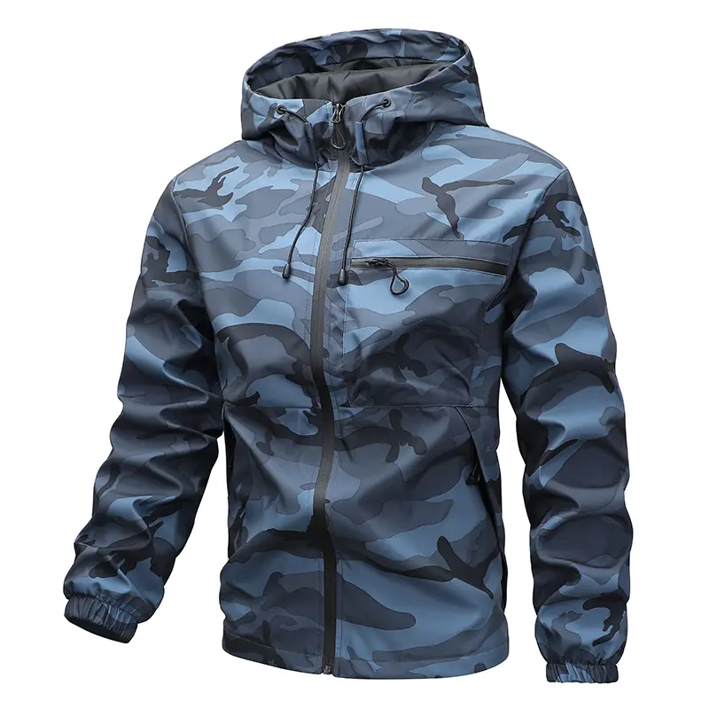 Men's Tactical Camo Hooded Windbreaker Jacket Outdoor Softshell Rain Coat Zip Up Lightweight Sportswear cozy soft cool clean chic active sporty premium classic stylish durable trendy relaxed comfy modern vibe urban fresh hype Multi-Color