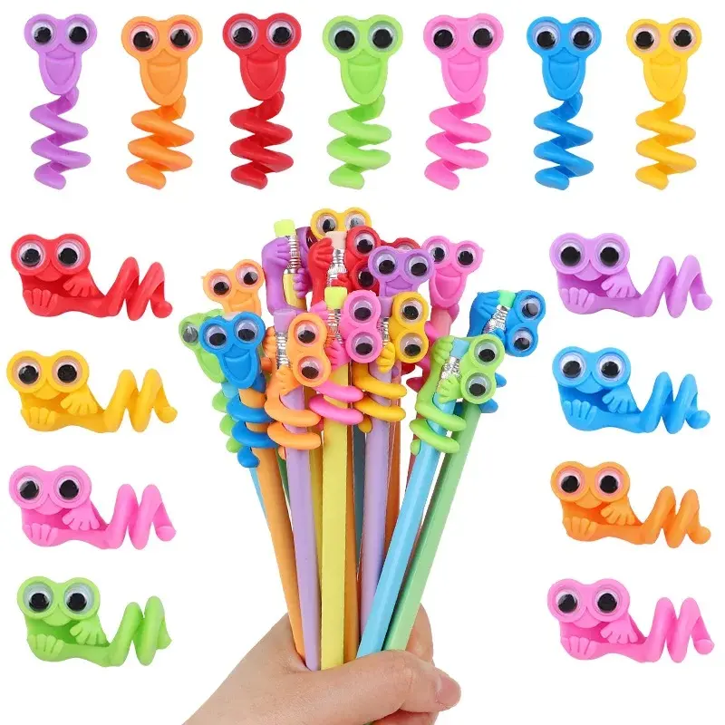Cartoon Big Eye Pencil Topper Funny Pen Cap Kids Birthday Party Favors Pinata Filler Christmas Gifts Toy School Rewards