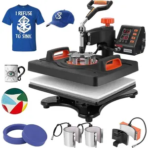 GARVEE6 in 1 Heat Press Machine 12x15 inch 360° Swing Multifunction Sublimation Heat Press for T Shirts Mugs Hat Plate Cap