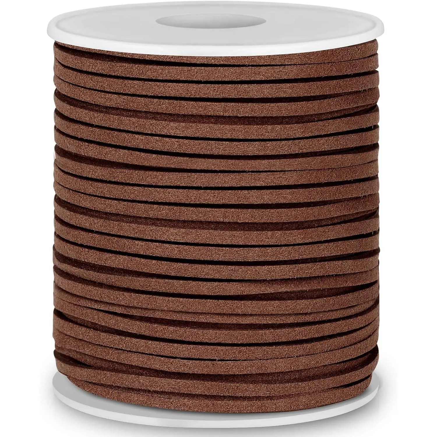 Flat Leather String Cord, Suede Ribbon for  Making, Leather Twine for Crafts, Thin Leather Shoe Laces for Boots, Faux Leather Strips for Bracelets, Necklaces (Dark Brown)