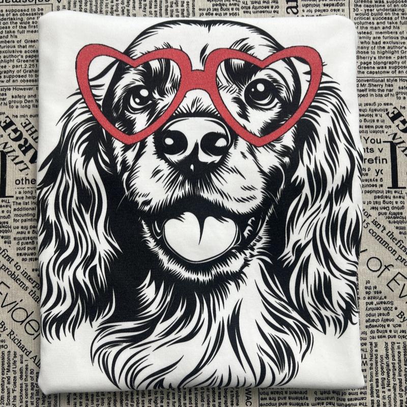 Cute Dog with Glasses Sweatshirt S-2XL White&Grey Adorable Cozy Pet Lover Casual Womenswear Soft Fabric Fun Graphic Design Perfect for Everyday Wear Long Sleeve Crewneck Sweatshirt Cute Dog with Glasses Sweatshirt S-2XL White&Grey Adorable Cozy Pet Lover Casual Womenswear Soft Fabric Fun Graphic Design Perfect for Everyday Wear Long Sleeve Crewneck Sweatshirt