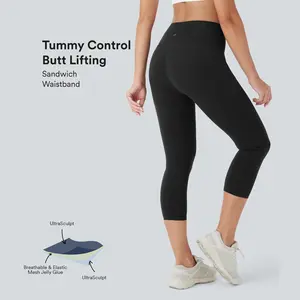 Halara UltraSculpt™ High Waisted Butt Lifting Tummy Control Pocket Shaping Capri Training Leggings