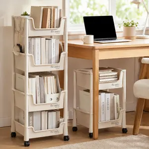 Multifunctional Mobile Storage Trolley  Aesthetic Rolling Utility Cart for Books, Snacks & Makeup  Dorm Essentials