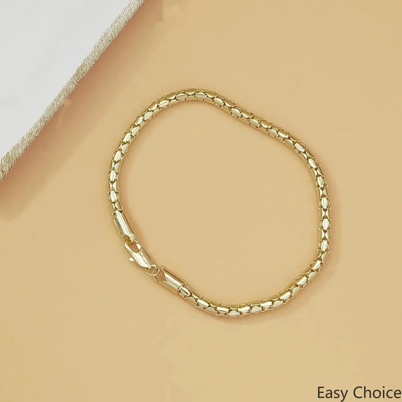 Dainty Gold Box Chain Bracelet for Women - 14K Gold Plated Thin Link Design, Minimalist Stackable Jewelry for Daily Wear, Birthday & Anniversary Gift