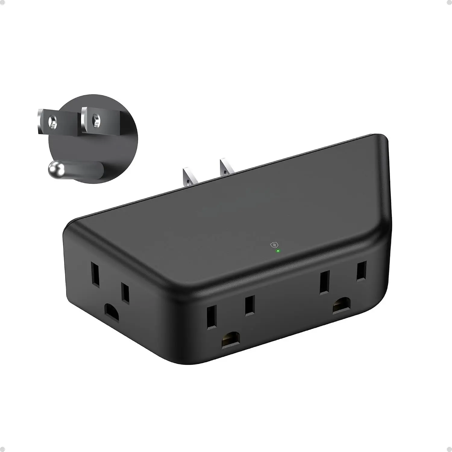 Multi Plug Outlet Extender - Surge Protector Outlet Splitter with 4 Grounded Sockets, Angled Wall Plug Adapter, 900J, Multiple Wall Expander for Bathroom Kitchen Travel Dorm Room, Black