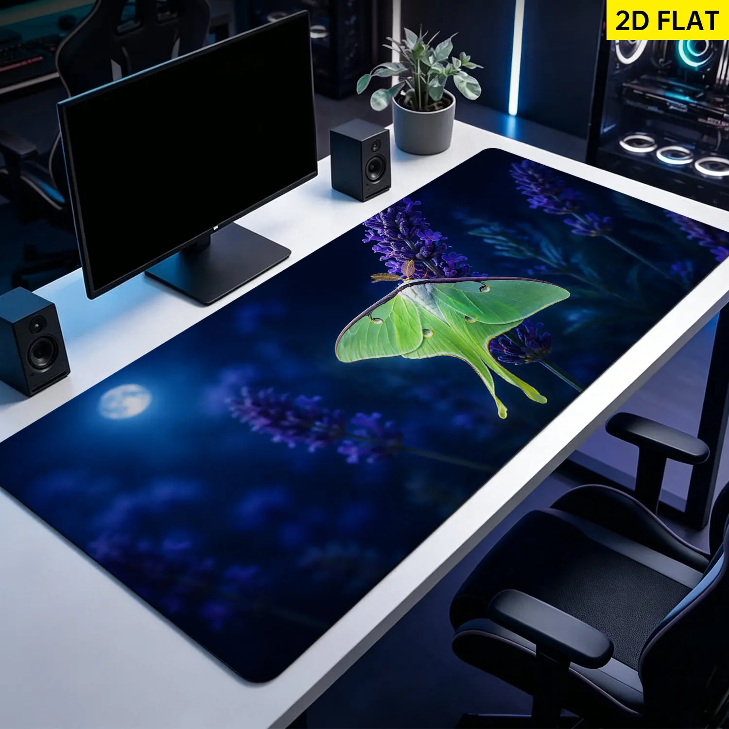 Extra Large luna moth on lavender Mouse Pad,Non Slip Rubber Pad,Desktop Decoration Drotection Pad,Washable,Lock Edge Multi Size,Premium Multipurpose Mousepad For Home,Office,Gift for Family and Friends