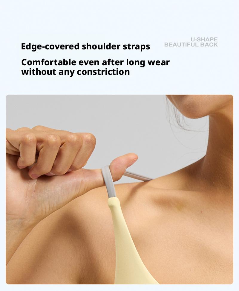 Women's High Stretch Naked Feeling Sports Beauty Back Bra, Summer Slim Fit Yoga Camisole with Chest Pad, Fitness Tank Top