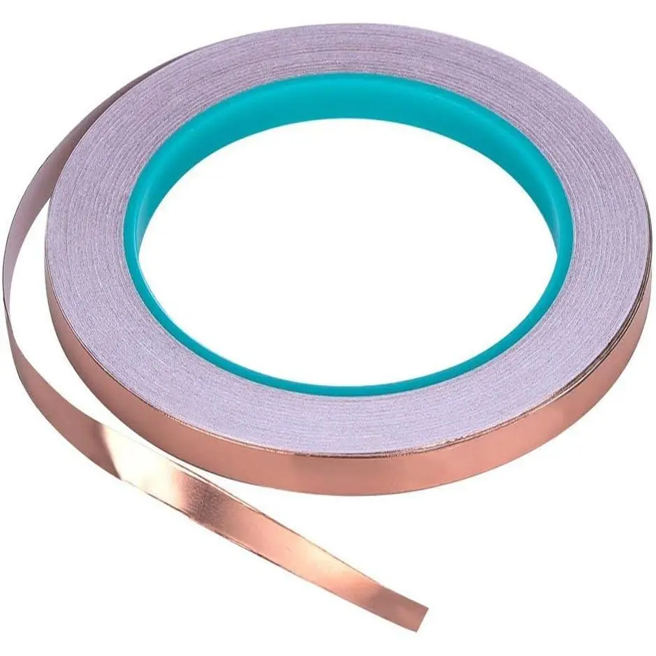 Copper Foil Tape with Double-Sided Conductive (1/4inch X 21.8yards)- EMI Shielding,Stained Glass,Soldering,Electrical Repairs,Slug Repellent,Paper Circuits,Grounding (1/4inch)