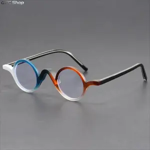 Round Glasses with Curved Nose Bridge Details Retro Intellectual Style Artistic and Personalized Glasses for Both Men and Women PC Frame Eyewear