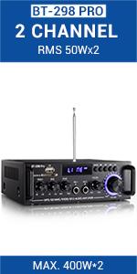 S-288 4 CH Bluetooth 5.0 Home Audio Amplifier, RMS 45Wx4, Max 600W HiFi Stereo Power Amplifier USB, SD, FM Class D Speaker Amp for Home Theater Karaoke, with Power Adapter & Rete Control S-288 4 CH Bluetooth 5.0 Home Audio Amplifier, RMS 45Wx4, Max 600W HiFi Stereo Power Amplifier USB, SD, FM Class D Speaker Amp for Home Theater Karaoke, with Power Adapter & Rete Control