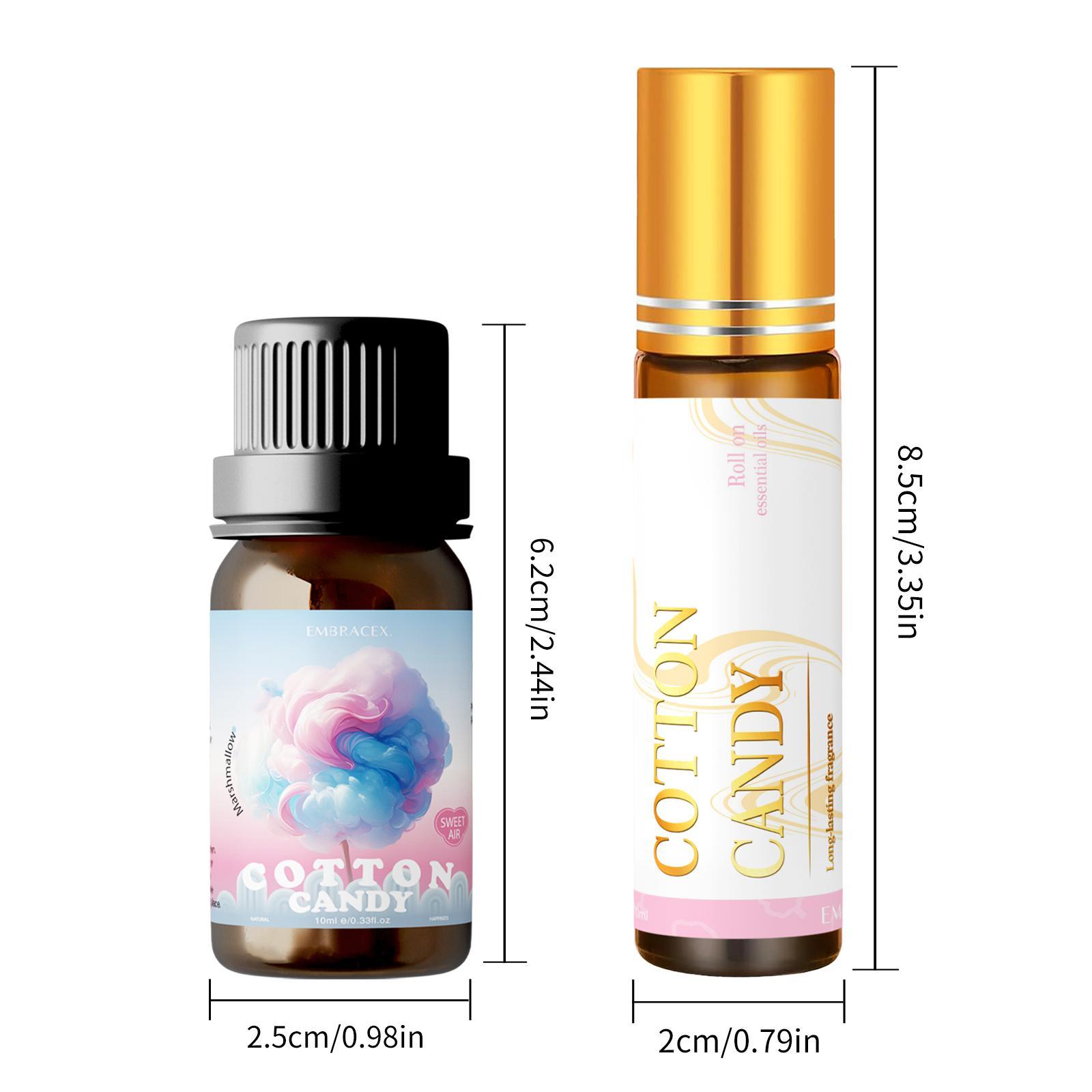 10ML Cotton Candy Aromatherapy Essential Oil, Long-Lasting Fragrance, Aromatic Scent, Alcohol-Free, Body Massage, Nail Care, Air Freshener, Gift for Family and Friends