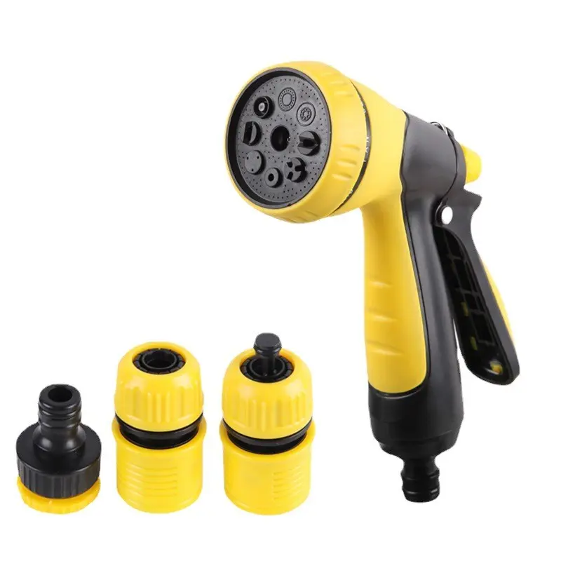 1 Set 8-Mode Garden Hose Sprayer Gun + Faucet Quick Connector, Durable Ergonomic Leak-Proof Adjustable Flow Nozzle Adapter, Ideal for Outdoor Gardening, Watering Plants, Car Washing, Lawn and Yard Cleaning, Father's Day Gift