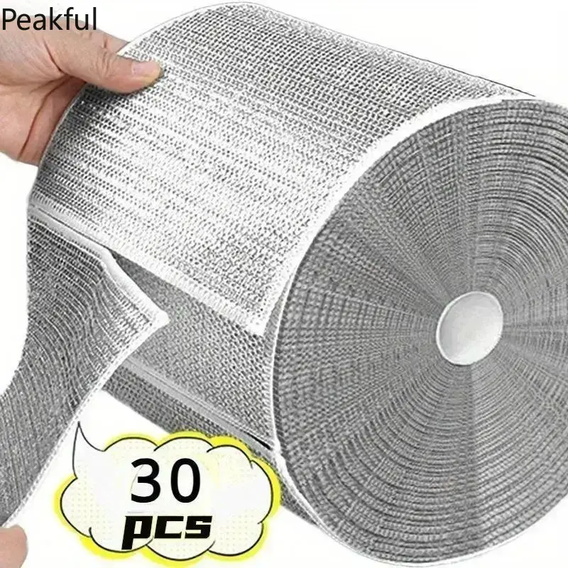 30Pcs Wire Dishcloth Set Durable Double Layer Non Scratch Cleaning Cloth Magic Scrub Sponge Alternative for Tough Kitchen Stains