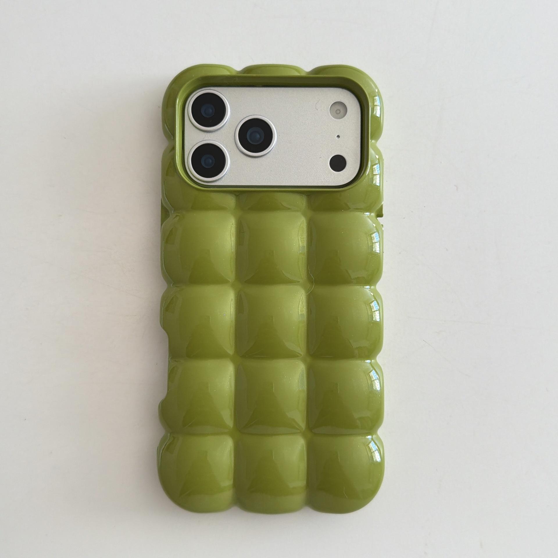 Minimalist Plated Solid Color Bubble Case for iPhone 17 Pro Max 16 15 14