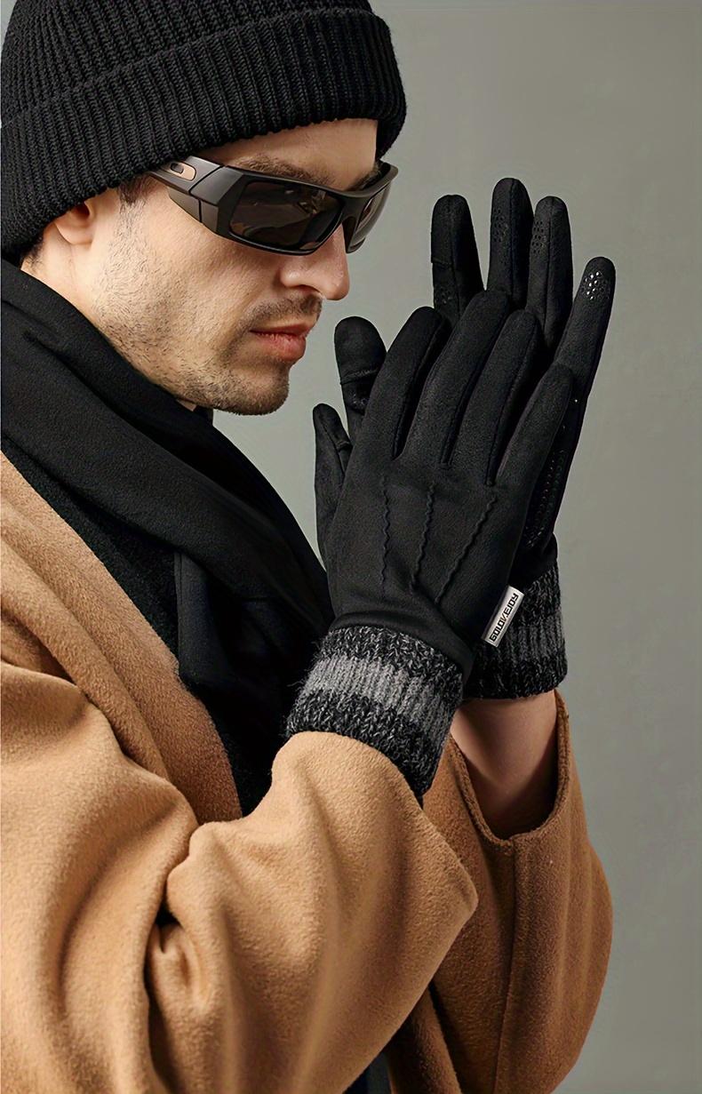 1 Pair of Warm Winter Gloves Unisex - Touchscreen Compatible, Windproof and Cold-Proof Thickened Gloves with Wrist Strap, Reinforced Palm and Fleece Lining - Skiing, Snowboarding, Motorcycle Riding, Smartphone Use, Snow Equipment