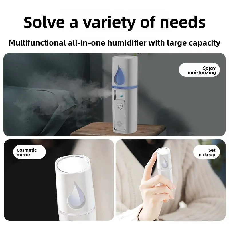 Compact Pink Device for Moisturizing Spray, Rechargeable Facial Steamer, Adorable Handheld Beauty with a Lithium Battery, Perfect for Skincare on The Go, Suitable for Travel And Office