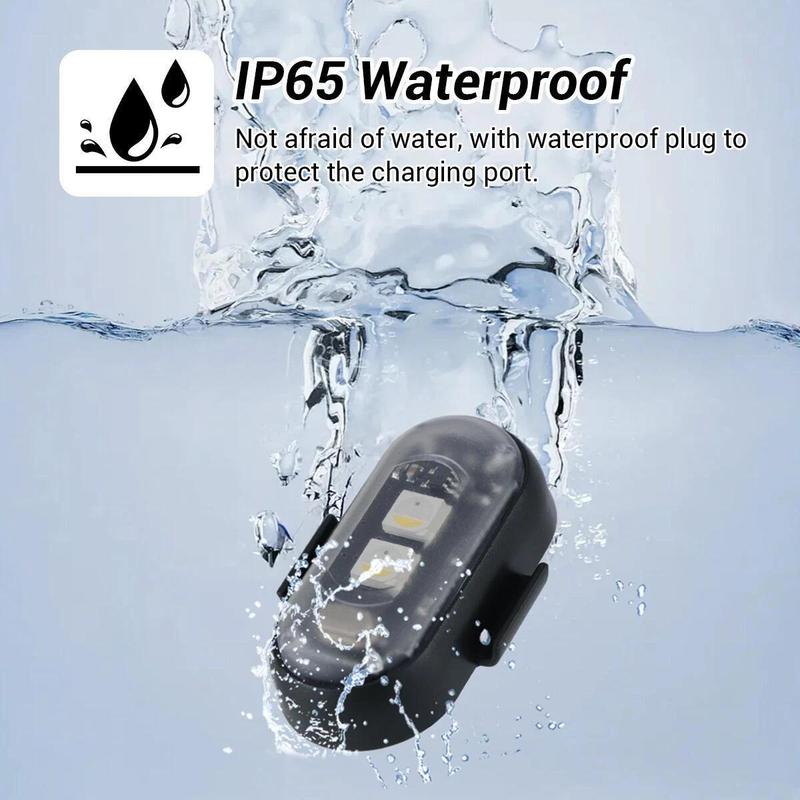 12/18/24Pack Wireless LED Strobe Lights with Remote Control, 8-Color and 10-Model USB Charging Waterproof Anti-Collision LED Emergency Warning Lights Wireless Rock Lights for Cars Drone Aircraft Motorcycle Bike