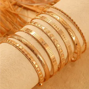 7PCS Open Cuff Hammered Hexagon Bracelet Set – Geometric Bangle, Adjustable & Stackable. Hypoallergenic. Perfect Daily, Party & Gift for Friends.
