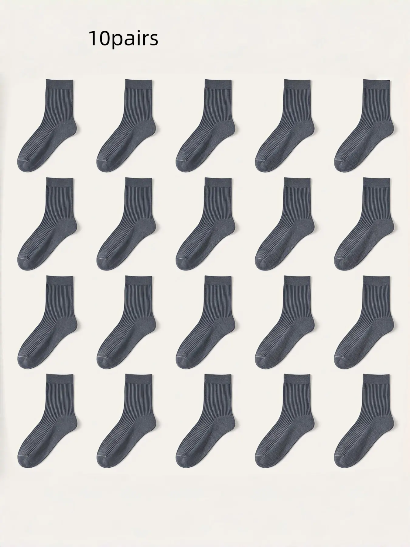 10 Pairs High Elasticity Crew Socks, Comfortable Breathable Design, All-Season Unisex Socks, Perfect for Daily Wear