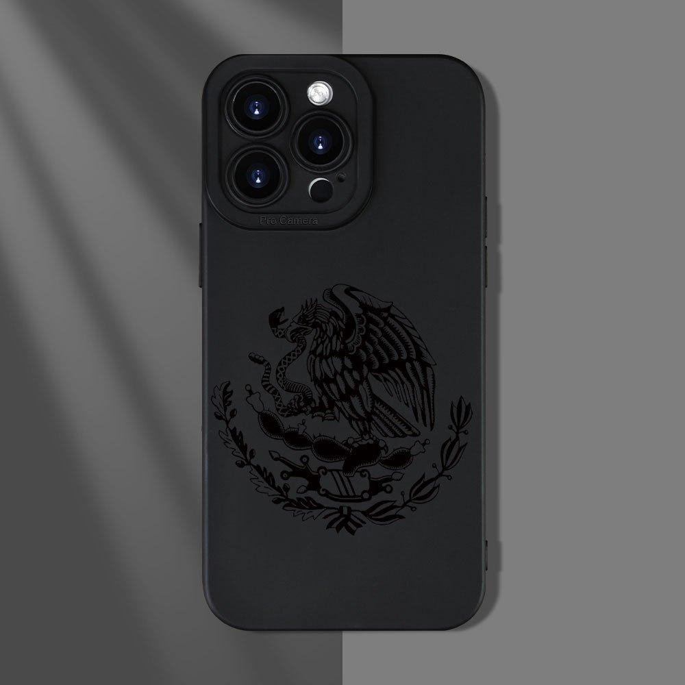 Mexican engraved black background dark ethnic style mobile phone case, suitable for iPhone16promax, 17, 16 15Pro 14PLUS 13 12Pro 11 Pro Max X XSMAX Samsung GalaxyS22 S23, S24, S23ULTRA. S25 models