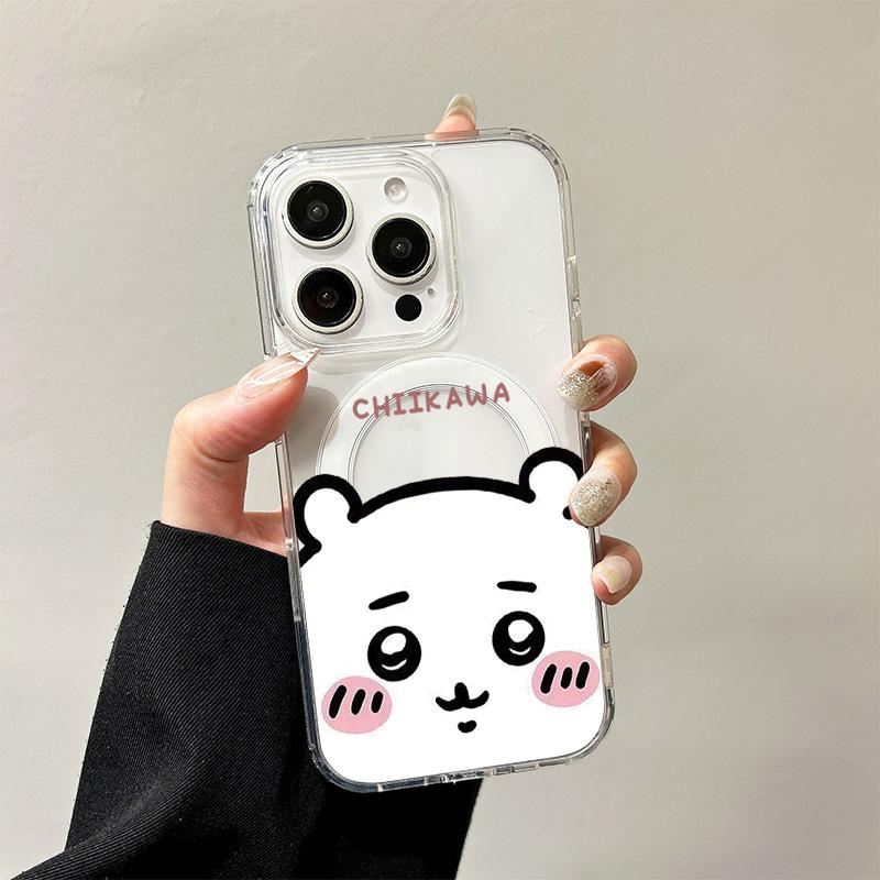 Cute C-Chiikawas Magsafe Phone Cases For iPhone 17 16 15 14 13 12 11 Promax Pro Air Plus Wireless Charging Transparent Silicone TPU Cover