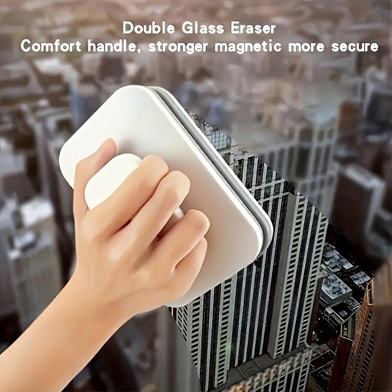 Magnetic Window Cleaner Tool, Double-Sided Strong Magnet, Safe & Practical Glass Wiper, Reusable, Suitable for Glass Thickness 3-10mm Cleaning