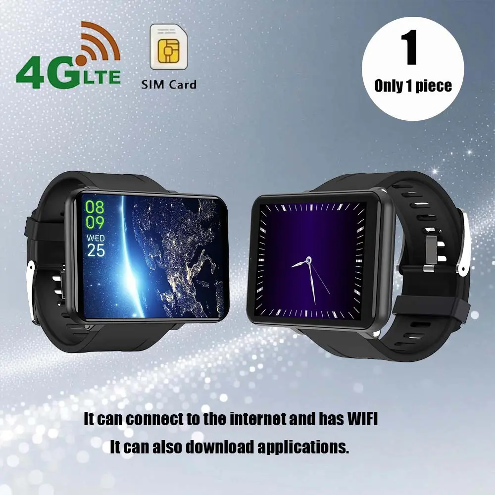 Android Smartwatch WIFI Video Call SIM Card For Independent Calls 2.86-Inch LCD High-Definition Photography WIFI For Both Men And Women Voice Recording Camera Album Music Video Playback Recording GPS Smart Watch 4G
