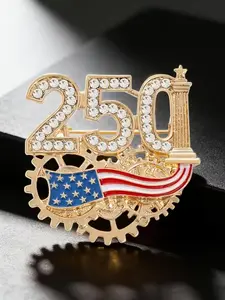 【250th Anniversary Medal】Universal 250th Anniversary Medal for Men and Women | Zinc alloy lapel pin with sequins for the American Independence Day | Ideal accessory for clothing, suits and coats, especially suitable for collar decoration
