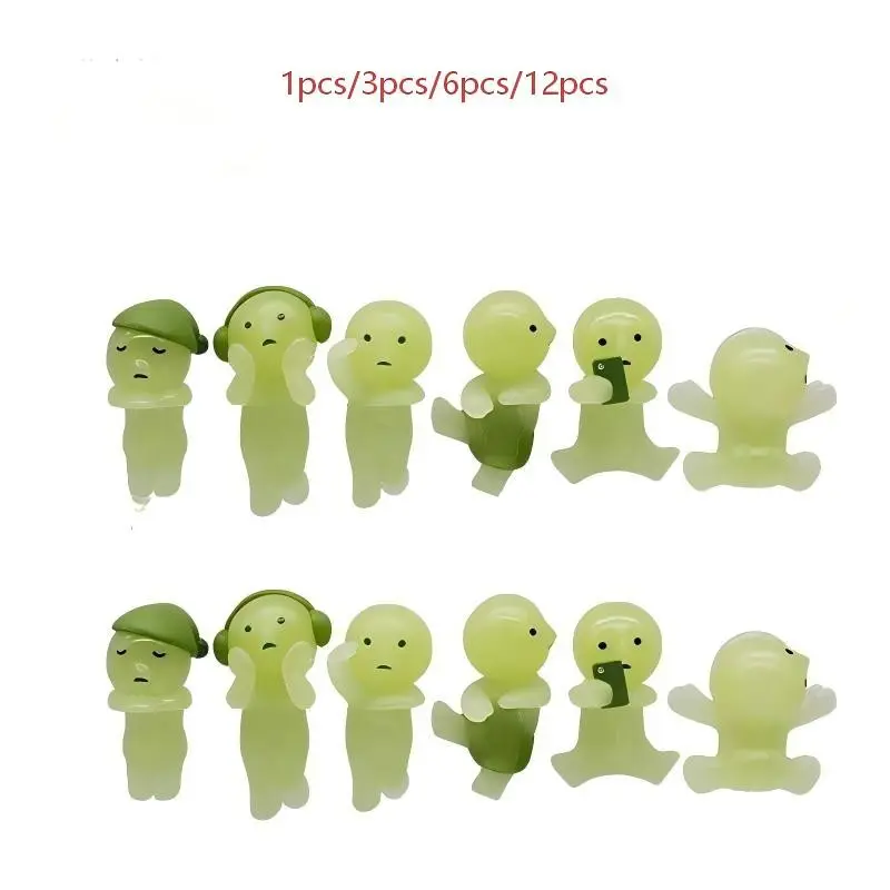 Glow-In-The-Dark Smiski Blind Box Trend Toy Plush Keychain Car Charm Room Decor Gift for Kids Perfect for Halloween and Christmas
