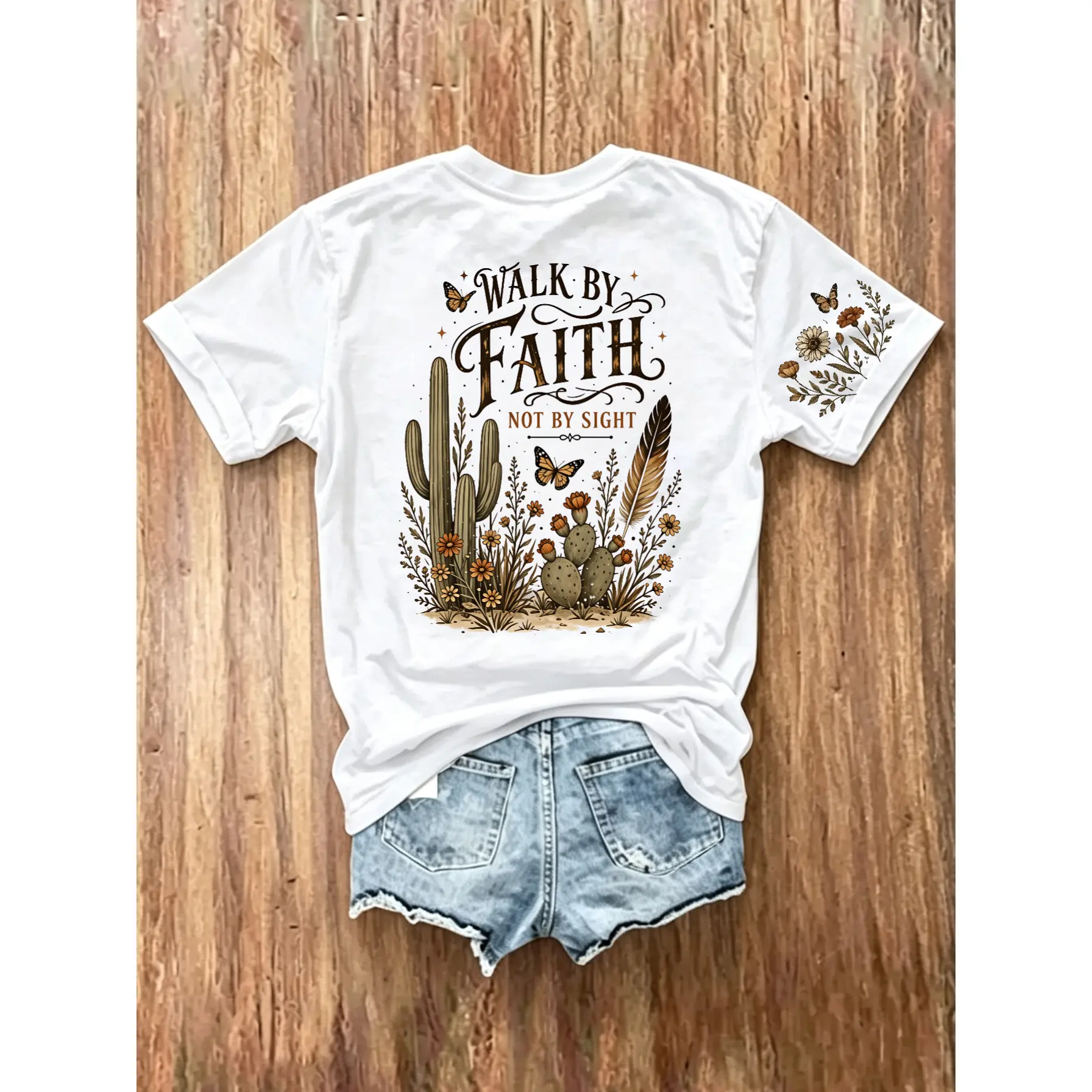 Women's Vintage Desert Cactus Short Sleeve T-Shirt - Loose Fit Crew Neck Suitable for -body Types, Casual Summer Top,Unisex Vintage Graphic T-Shirt,summer graphic tees,funny graphic tee