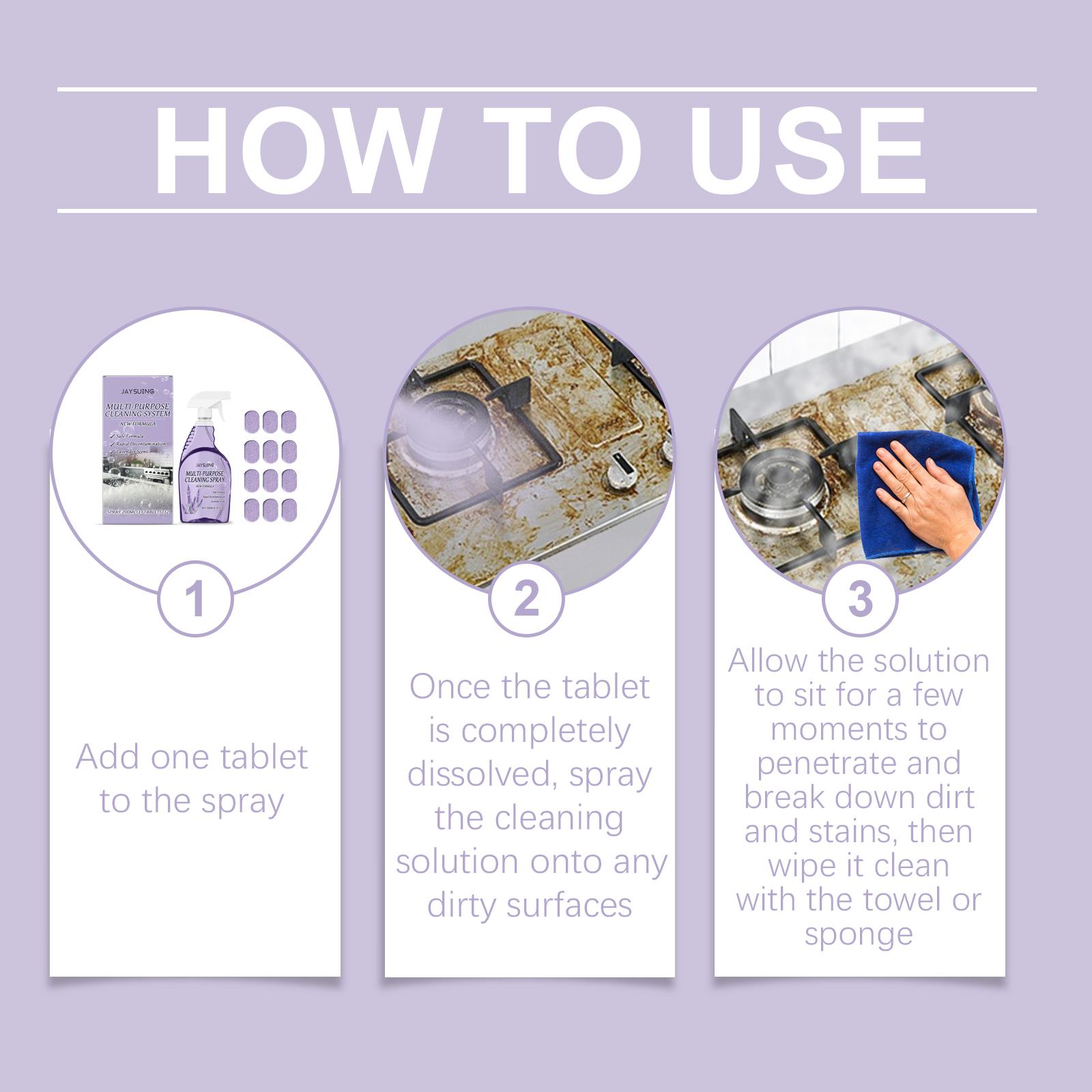 Jaysuing Multi-Purpose Cleaner Clean Oil Remove Stains Kitchen Bathroom Clean Multi-Purpose Cleaner