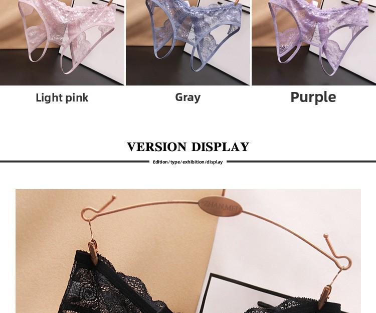 Sexy Women's Seamless Transparent Lace Low Waist Plus Size Crotchless Hollow Out Easy Wear Triangle Panties Womenswear Bridal