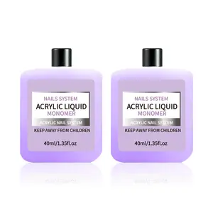 2Pcs 40ml Nail Acrylic Liquid Monomer, Strong Bond for Acrylic Powder & Nail Tips, Self-Leveling for Smooth Sculpting Application, Salon Quality for Nail Techs & Nail Lovers