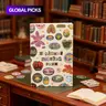 Christmas Gift Girlhood Sticker Book, Retro Aesthetic Floral Fruit Sticker Album, Sticker Collection Storage Book for Journal, Scrapbooking & DIY Art Crafts, Scrapbooking Accessory #GLOBAL PICKS