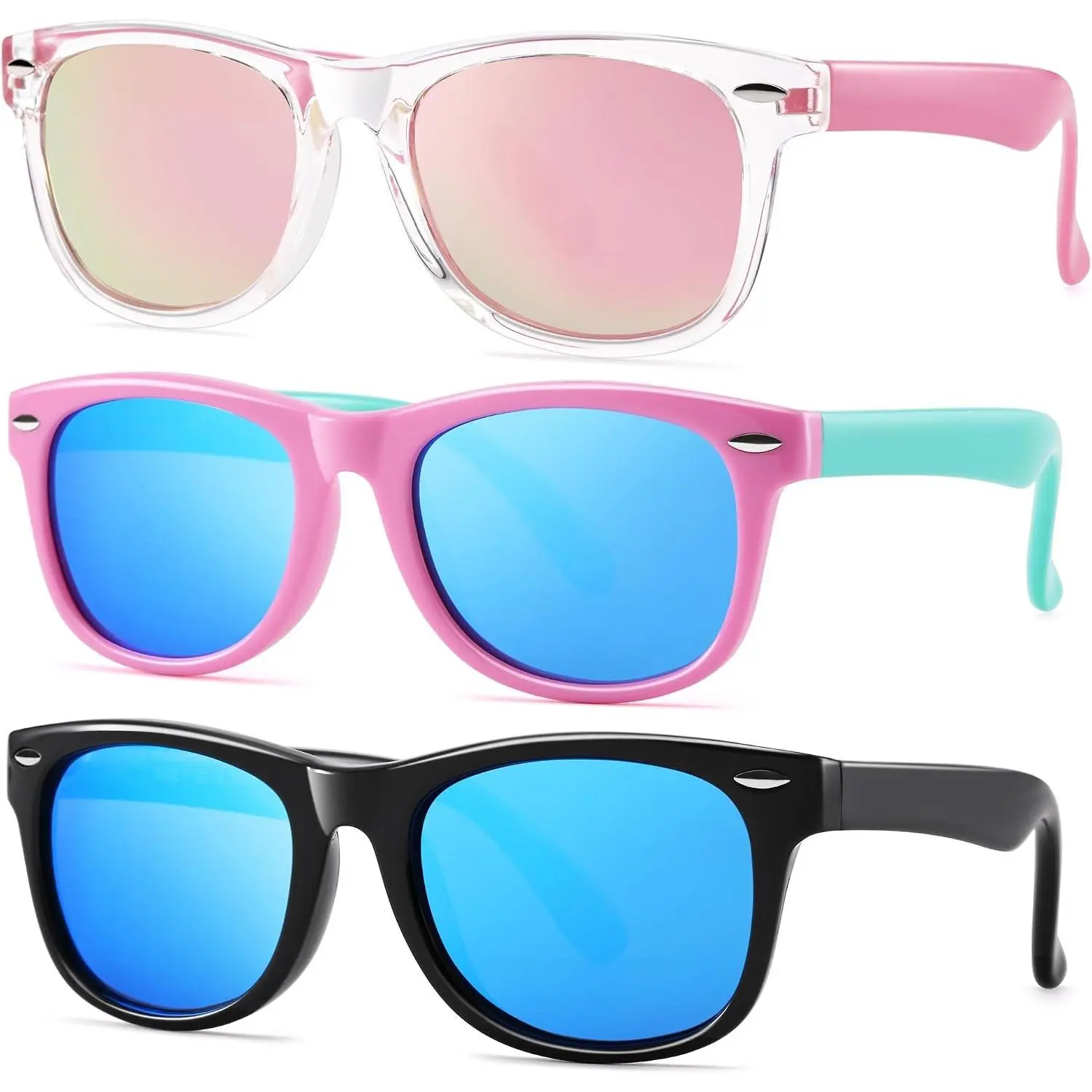 Polarized Sunglasses for Toddler Girls Boys Ages 3-12, Flexible TPEE Frame, Shatterproof Lenses, 100% UV400 Protection, Lightweight & Stylish ColorsGift