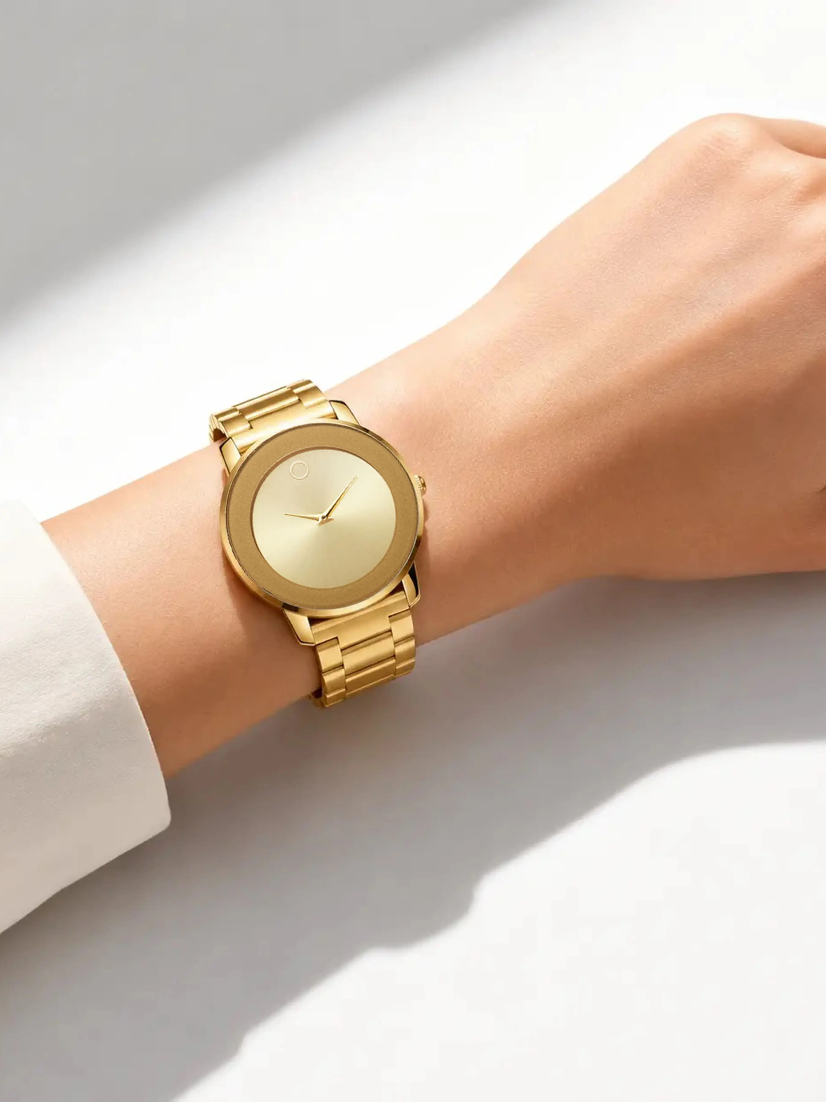 Luxury Business Analog Quartz Watch for Men and Women, Solid Stainless Steel Strap, Elegant Design, Durable, Suitable for Daily Wear