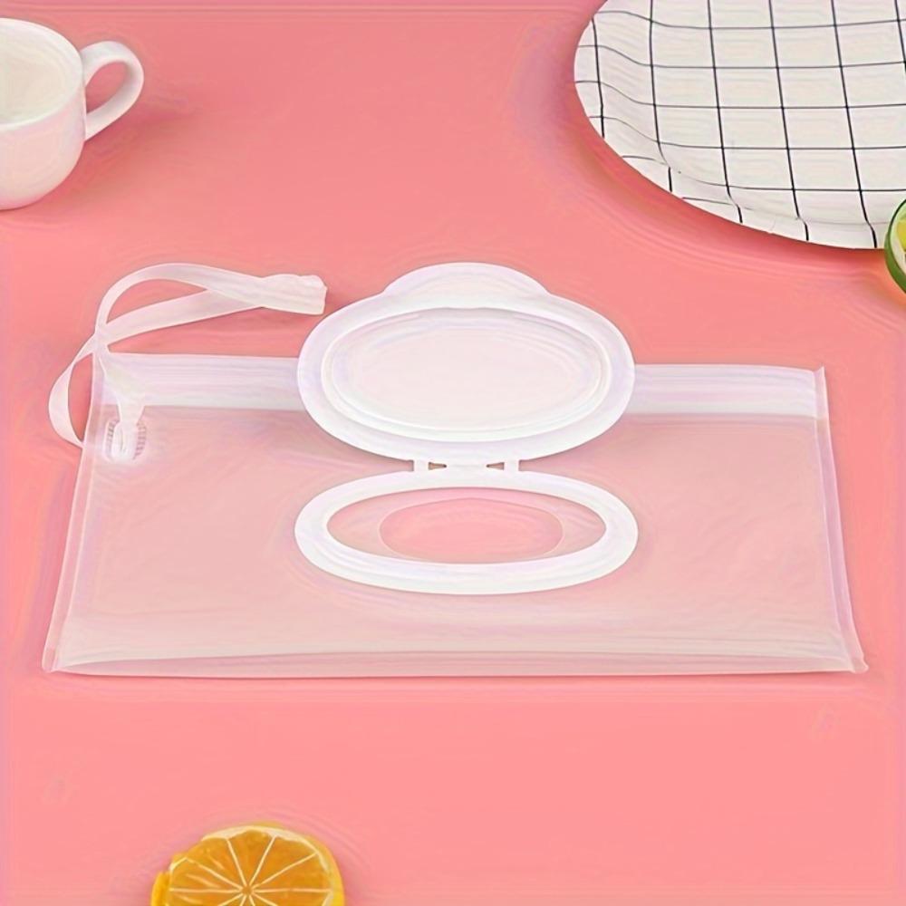 1pc Portable Refillable Wet Wipe Pouch, Reusable Travel Wipes Holder & Case, Lightweight Flushable Diaper Wipes Container for Baby (Clear)