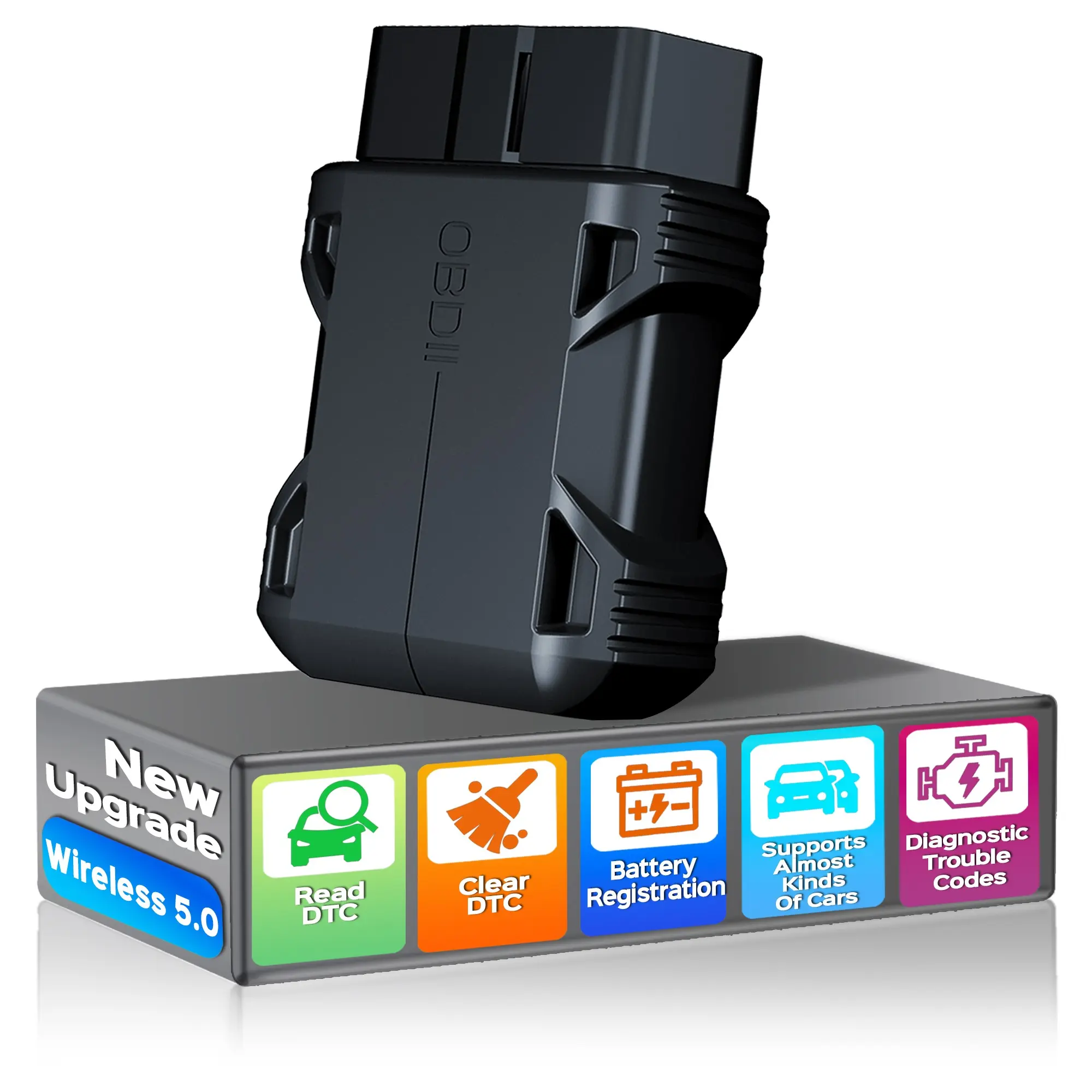 OBD2 Scanner Bluetooth Auto Diagnostic Scan Tool Car Fault Check Engine Light Wireless Car Code Reader for iOS & Android Compatible for All OBDII Protocol Vehicle Bluetooth 5.0 Automotive Diagnostic Tool