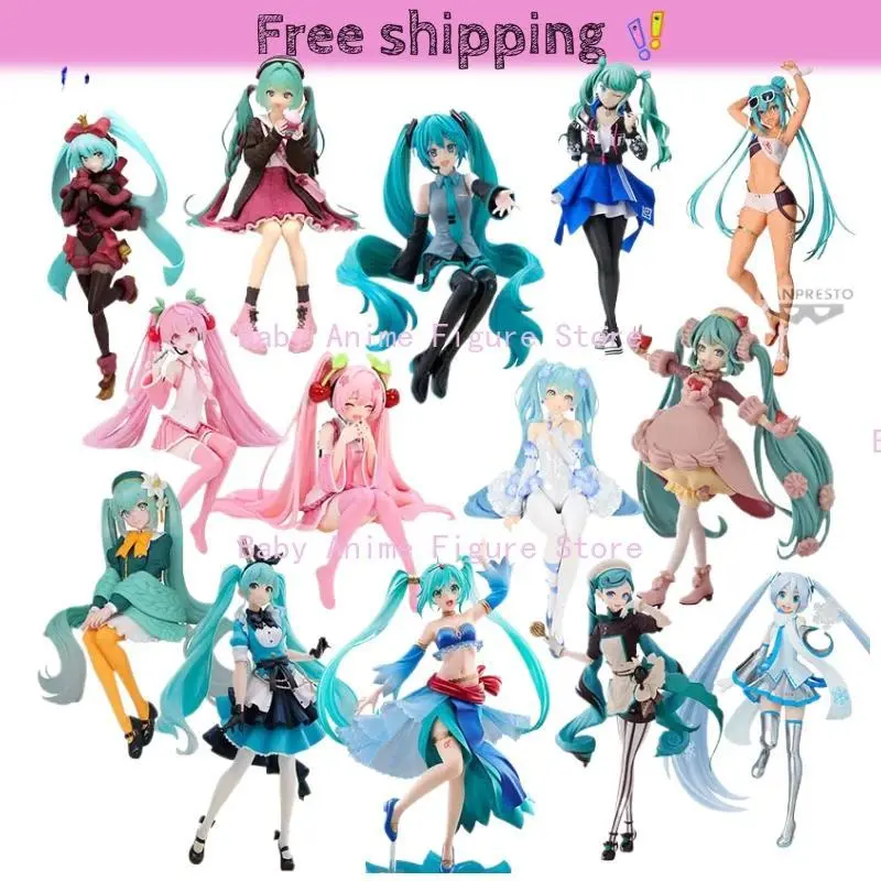 (In Stock)Original FuRyu TAiTO【Hatsune Miku】Series Hatsune Miku Doll 14-18CM Anime  Figures Model Collection Toy
