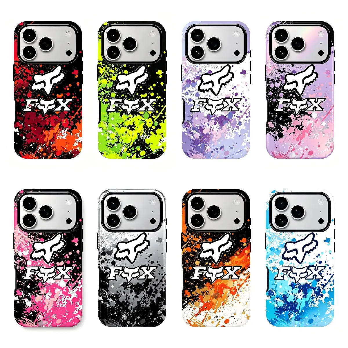 FOX Racing Motocross Graphic Phone Case Compatible with iPhone 11–17 Pro Max/Plus Series and Samsung Galaxy S23–S25 Series